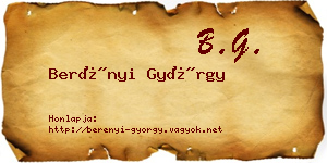 Berényi György névjegykártya