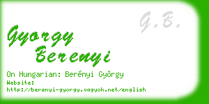gyorgy berenyi business card